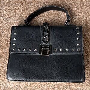Badgley Mischka Black Studded Satchel